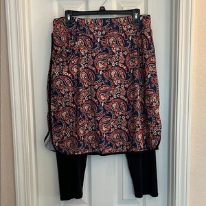 Paisley Skirt with Black Leggings one pocket size XL (14)